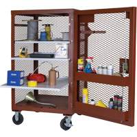 Mobile Mesh Cabinet, Steel, 22 Cubic Feet, Red Industrial Sales