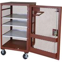 Mobile Mesh Cabinet, Steel, 22 Cubic Feet, Red Industrial Sales