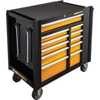 Powered Tool Cart, 11 Drawers, 42-1/2" W x 24-7/16" D x 41" H, Black/Orange Industrial Sales