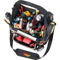 Porte-outils &eacute;lectrique/CHVAC &agrave; base moul&eacute;e, Polyester balistique, 20 pochettes, Noir/Bleu Industrial Sales