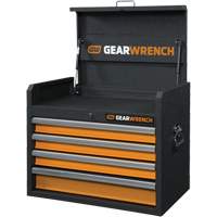 GSX Series Tool Chest, 26" W, 4 Drawers, Black/Orange Industrial Sales
