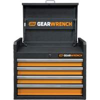 GSX Series Tool Chest, 26" W, 4 Drawers, Black/Orange Industrial Sales