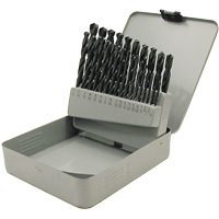 Coffret de forets en oxyde noir JET-KUT, 29 morceaux, Acier rapide Industrial Sales