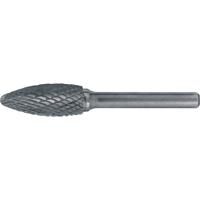 CLEVELAND Solid Carbide Burrs - Flame Shaped, 1/2" Dia., 1/4" Shank Industrial Sales