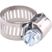 Hose Clamps - Stainless Steel Band & Zinc Plated Screw, Min Dia. 1/2", Max Dia. 1-1/8" Industrial Sales