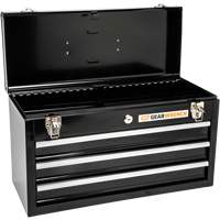 Portable Tool Box, 20" W, 3 Drawers, Black Industrial Sales