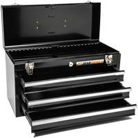 Portable Tool Box, 20" W, 3 Drawers, Black Industrial Sales