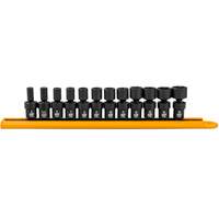 Jeu de 12 douilles m&eacute;triques flexibles universelles &agrave; chocs 1/4" &agrave; 6 pans Industrial Sales