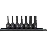 Hex Bit Impact SAE Socket Set, Hex, 3/8" Drive, 7 Pcs Industrial Sales