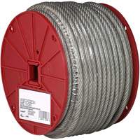 C&acirc;ble m&eacute;tallique, 250' (76,2 m) x 1/8", 340 lb (0,17 tonne), Rev&ecirc;tement de vinyle Industrial Sales