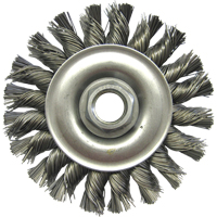 Wire Wheel Brushes, 4" Dia., 0.02" Fill, 5/8"-11 Arbor, Steel Industrial Sales