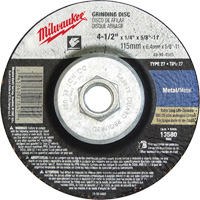 Grinding Wheel, 4-1/2" x 1/8", 5/8"-11 Arbor, Aluminum Oxide, Type 27 Industrial Sales