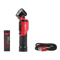 USB Pivoting Flashlight, LED, 500 Lumens, Rechargeable Batteries Industrial Sales