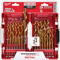 Jeu de forets Shockwave Red Helix, 29 morceaux, Titane Industrial Sales