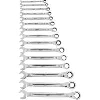 Jeu de cl&eacute;s &agrave; cliquet, Combinaison, 15 morceaux, M&eacute;trique Industrial Sales
