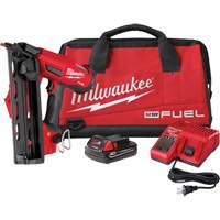 M18 Fuel 16 Gauge Angled Finish Nailer Kit, 18 V, Lithium-Ion Industrial Sales