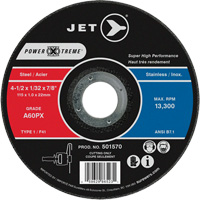 A60PX Power-Xtreme Cut-Off Wheel, 4-1/2" x 1/32", 7/8" Arbor, Type 1, 13300 RPM Industrial Sales