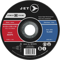 A46PX Power-Xtreme Cut-Off Wheel, 4-1/2" x 1/16", 7/8" Arbor, Type 1, 13300 RPM Industrial Sales