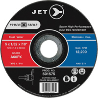 A60PX Power-Xtreme Cut-Off Wheel, 5" x 1/32", 7/8" Arbor, Type 1, 12200 RPM Industrial Sales