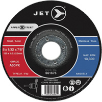 A60PX Power-Xtreme Cut-Off Wheel, 6" x 3/64", 7/8" Arbor, Type 27, 10200 RPM Industrial Sales