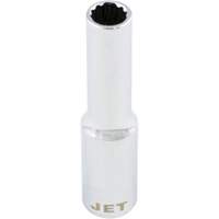 Douille chrom&eacute;e, 8 mm, Prise 1/4", 12 pans, Profond Industrial Sales