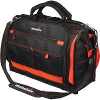 18" Multi-Compartment Tool Carrier, Ballistic Polyester, 50 Pockets, Black/Red Industrial Sales