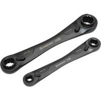 X6 4-in-1 Black Oxide Spline Ratcheting SAE Wrench Set, 2 Pieces, Imperial Industrial Sales