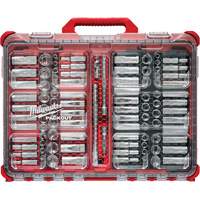 Jeu de cliquets et douilles m&eacute;triques/SAE avec organisateur PACKOUT &agrave; profil bas, 98 Mcx, Prise de 3/8" Industrial Sales
