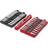 Jeu de cliquets et douilles m&eacute;triques/SAE avec organisateur PACKOUT &agrave; profil bas, 98 Mcx, Prise de 3/8" Industrial Sales