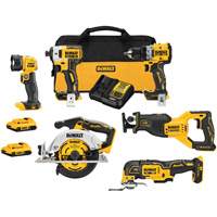 XR&reg; Cordless Brushless 6-Tool Combo Kit , Lithium-Ion, 20 V Industrial Sales