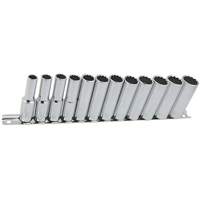 Jeu de douilles m&eacute;triques &agrave; 12 pans SS3812DM-12, 12 Mcx, Prise de 3/8", Profond Industrial Sales