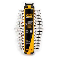 72-Tooth 12 Point Stubby Wrench Set, Ratcheting Combination, 14 Pieces, Imperial and Metric Industrial Sales