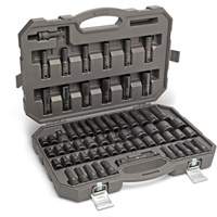 Jeu de douilles maîtresses SAE/m&eacute;triques &agrave; 6 pans, 80 Mcx, Chocs, Prise de 3/8", Profond Industrial Sales