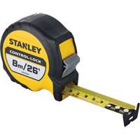 CONTROL-LOCK Tape Measure, 25 mm x 26'/8 m, Imperial & Metric Graduations Industrial Sales