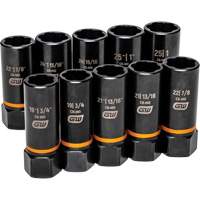 Bolt Biter Extraction Socket Set, 10 Pcs, Impact, 1/2" Drive Size, Deep Industrial Sales