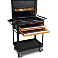 Utility Cart, 2 Drawers, 32-1/2" W x 42" H, Black/Orange Industrial Sales