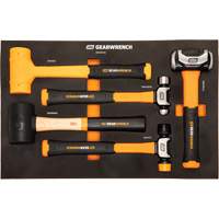 Mixed Hammer Set in Foam Storage Tray, 5 Pieces Industrial Sales