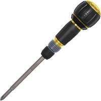 Ratcheting Fastbit Tru-Grip Screwdriver, Phillips & Slotted Bits, 8-1/2" L, Plastic/Cushion Grip Handle Industrial Sales
