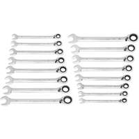 Jeu de cl&eacute;s r&eacute;versibles &agrave; 12 pans et 90 dents, Cl&eacute; polygonale, 16 morceaux, M&eacute;trique Industrial Sales