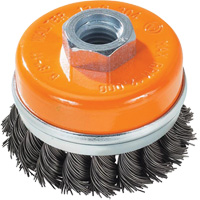 Brosse boisseau &agrave; fils nou&eacute;s avec anneau, 3" dia. x 5/8"-11 arbre Industrial Sales