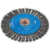 Stringer Bead Knotted Wire Brush, 4" Dia., 0.02" Fill, 5/8"-11 Arbor, Aluminum/Stainless Steel Industrial Sales