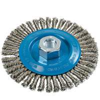 Knot-Twisted Stringer Bead Wire Wheel, 5" Dia., 0.02" Fill, 5/8"-11 Arbor, Aluminum/Stainless Steel Industrial Sales