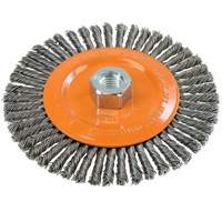 Stringer Bead Knotted Wire Brush, 6" Dia., 0.02" Fill, 5/8"-11 Arbor, Steel Industrial Sales