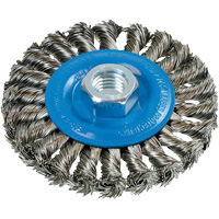 Wide Knotted Wire Wheel Brush, 5/8"-11 Arbor, Steel Industrial Sales