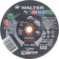 Meules &agrave; moyeu d&eacute;port&eacute; Flexcut, 6", 24 Grain, Oxyde d'aluminium, 5/8"-11, 10 200 Tr/min, Type 29 Industrial Sales