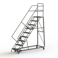 Heavy Duty Safety Slope Ladder, 9 Steps, Perforated, 50° Incline, 90" High Industrial Sales