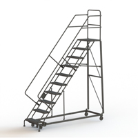 &eacute;chelles robustes en angle de s&eacute;curit&eacute;, 10 marches, Perfor&eacute;, Inclinaison 50°, Hauteur 100" Industrial Sales
