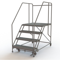 Mobile Work Platform, Steel, 4 Steps, 40" H, 36" D, 36" Step, Serrated Industrial Sales