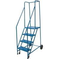 Rolling Step Ladder, 4 Steps, 18" Step Width, 37" Platform Height, Steel Industrial Sales