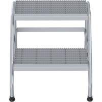 Aluminum Step Stand, 2 Step(s), 22-13/16" W x 24-9/16" L x 20" H, 500 lbs. Capacity Industrial Sales